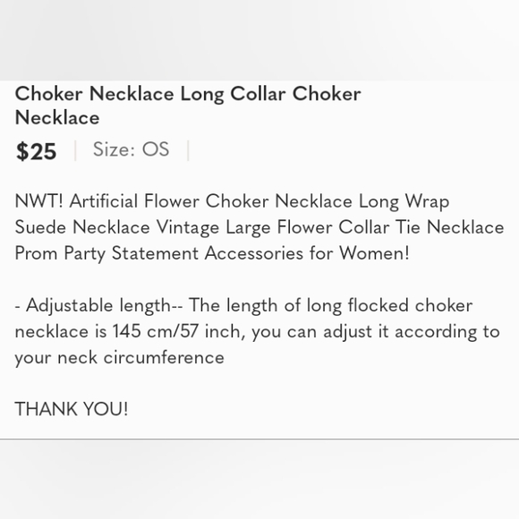 Vintage Black Rose Flower Floral Choker Necklace Long Collar Choker Neck… - Picture 3 of 3